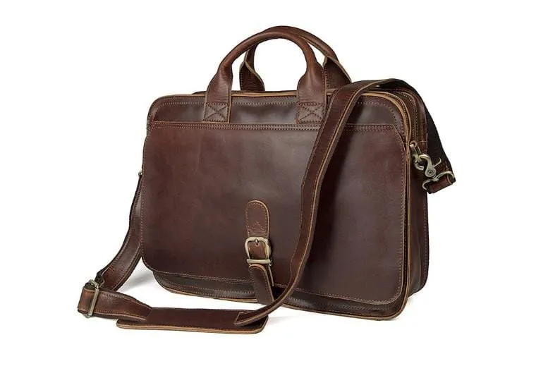 17 Inch Brown Designer Leather Laptop Bags