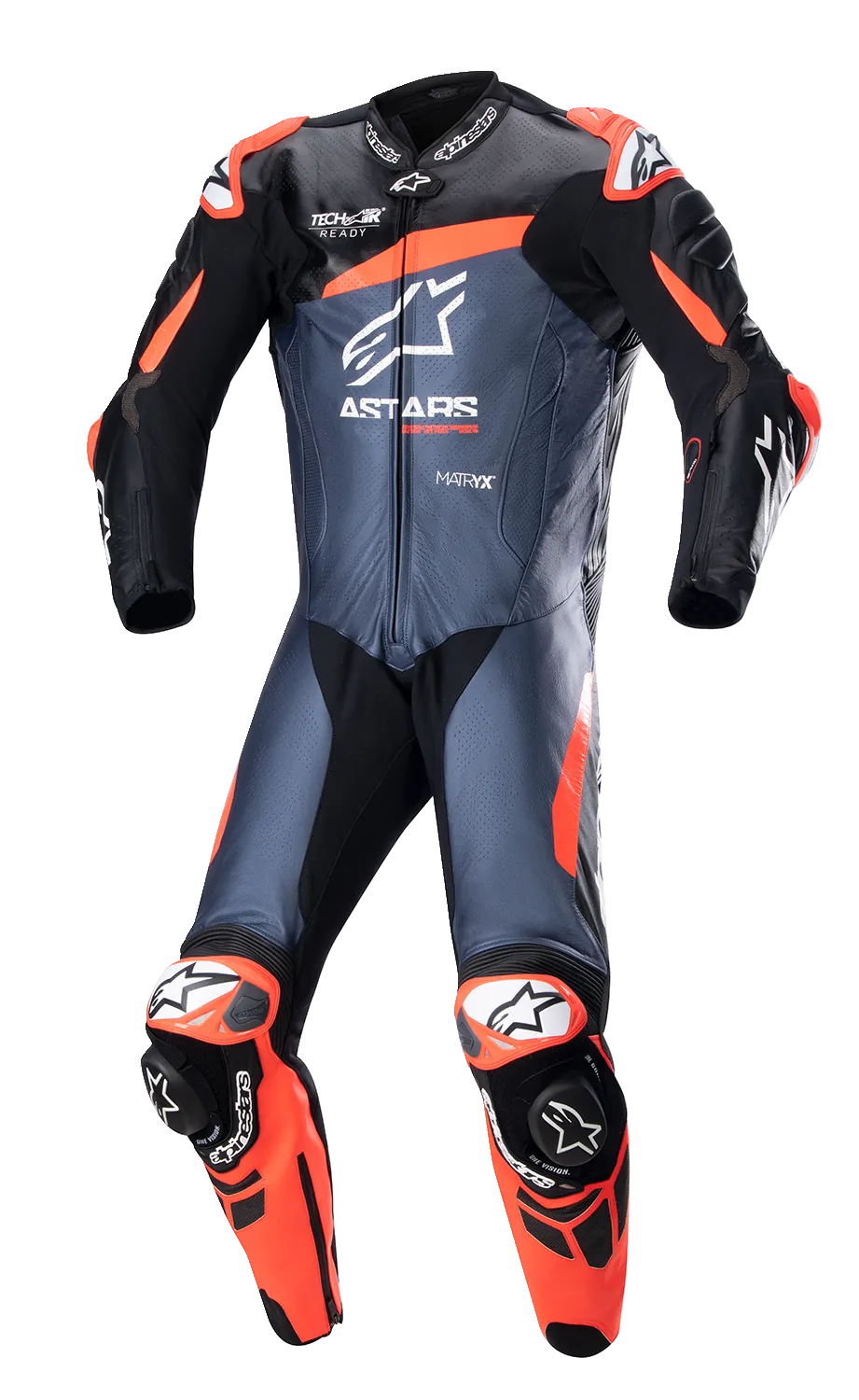 ALPINESTARS GP Plus v4 Leather Suit - Black/Red Fluo/Blue - US 46 / EU 56 3150523135756