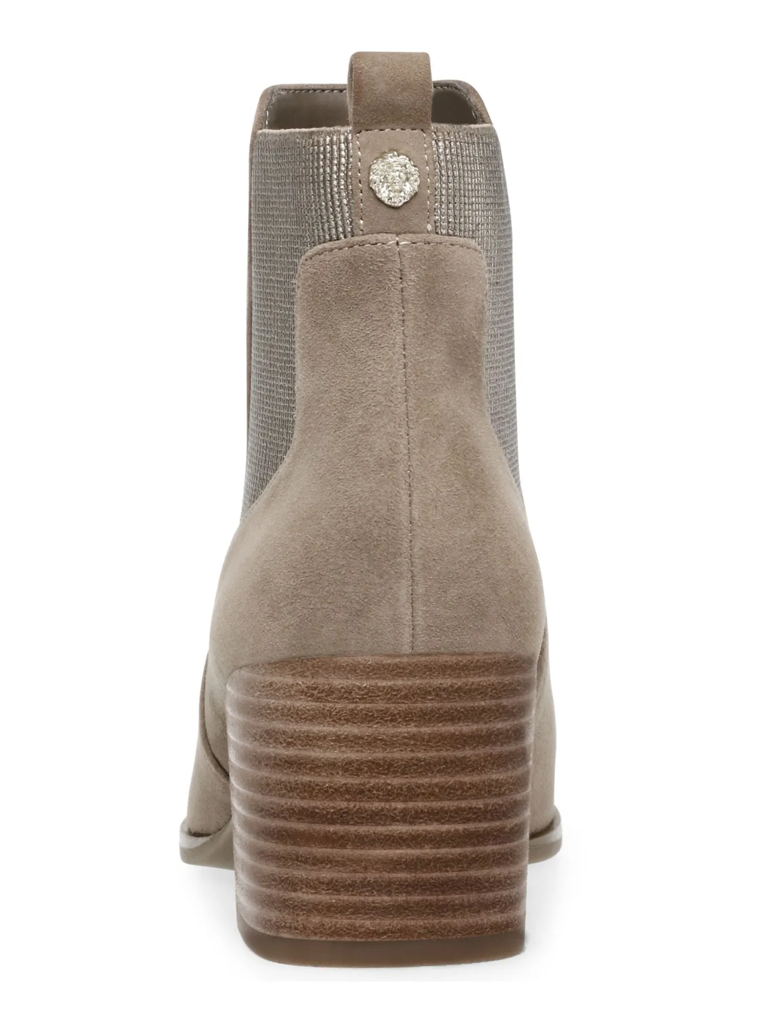 ANNE KLEIN Womens Beige Side Gussets Almond Toe Stacked Heel Leather Booties M