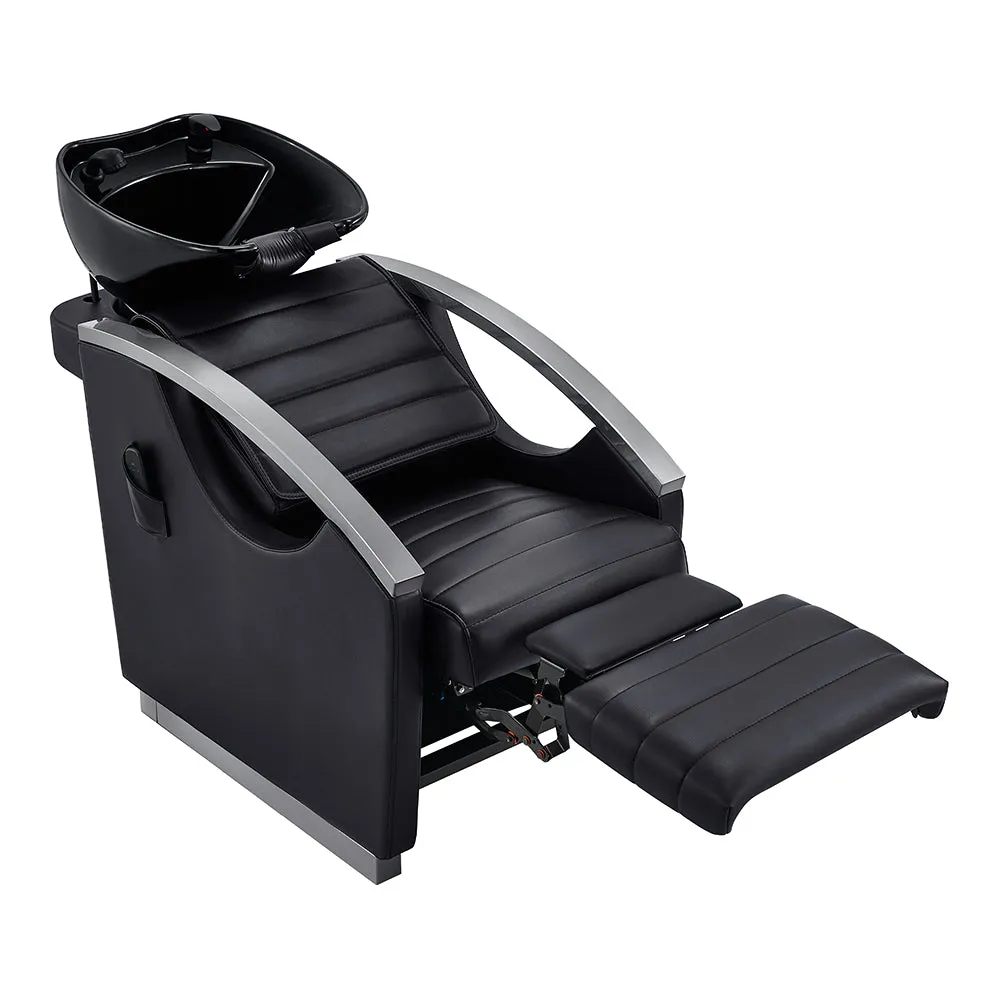 Beauty Salon Electrical Massage Backwash basin adjustable chair- Bella Titanium Black