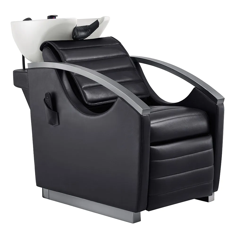 Beauty Salon Electrical Massage Backwash basin adjustable chair- Bella Titanium Black