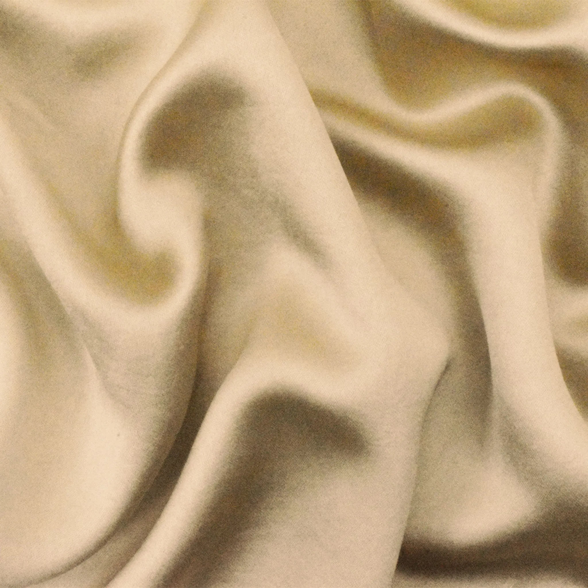 Beige Famous Designer Recycled Polyester Satin Woven Fabric