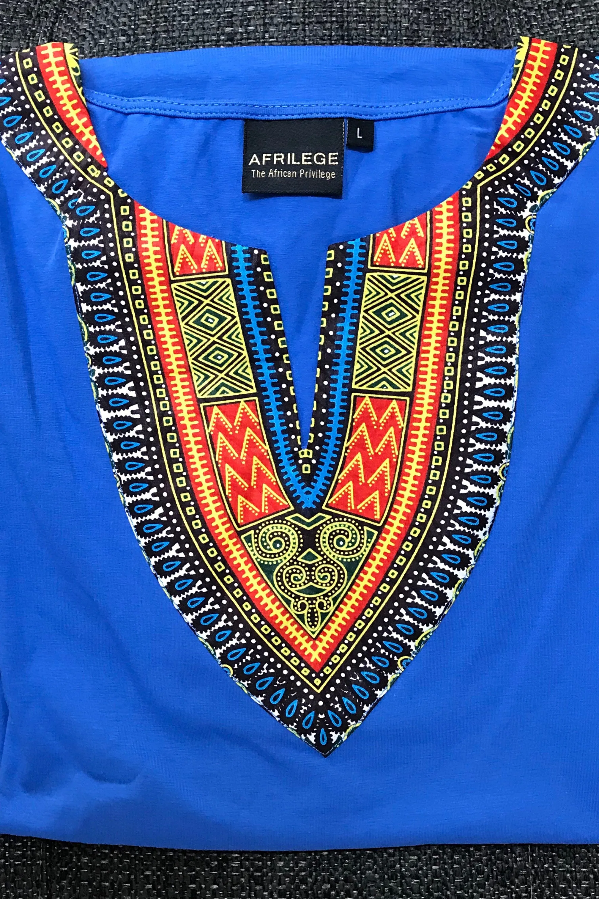 Blue African Dashiki Shirt for Men and Women