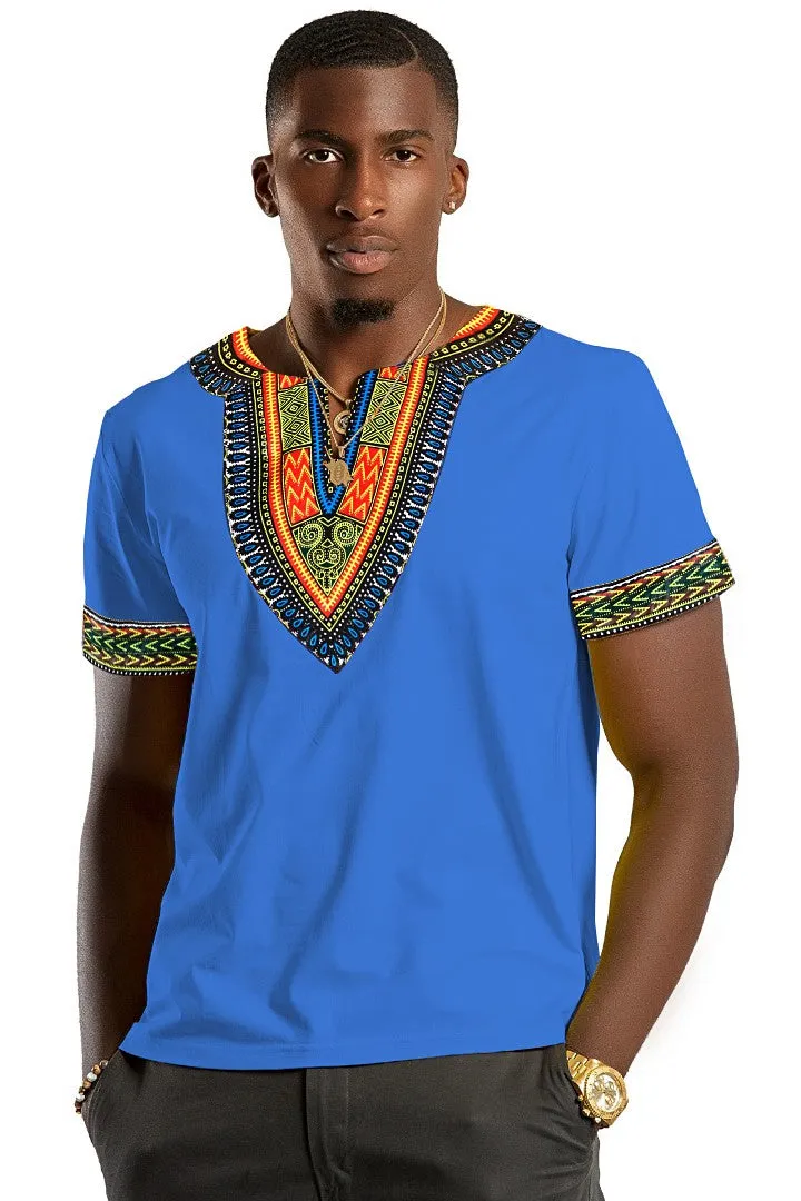 Blue African Dashiki Shirt for Men and Women