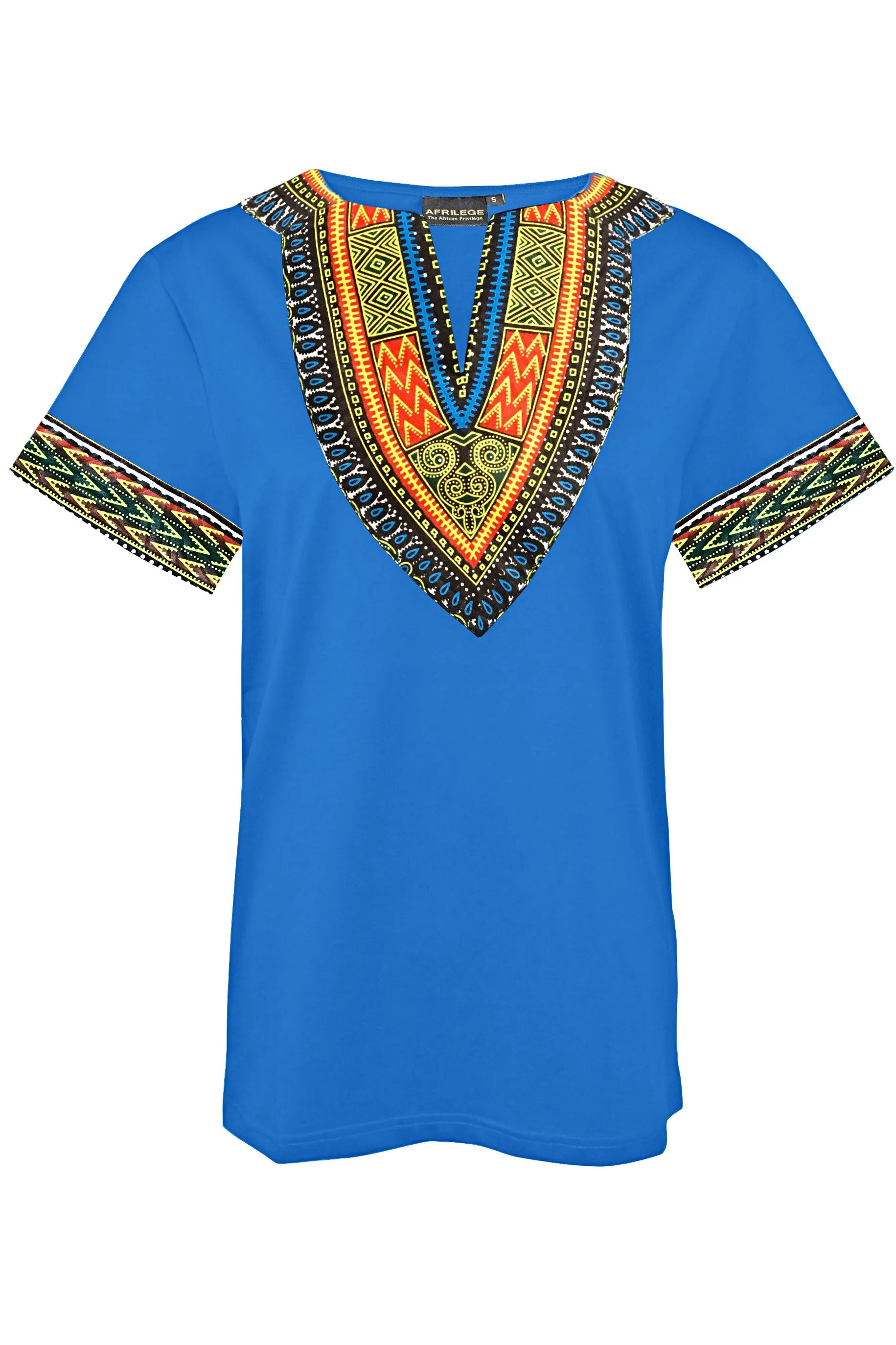 Blue African Dashiki Shirt for Men and Women