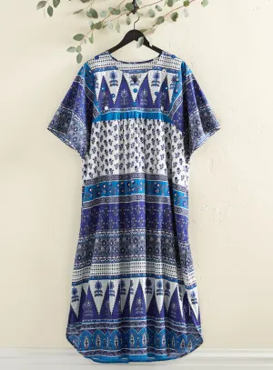 Blue Skies Cotton Caftan Dress FINAL SALE (No Returns)