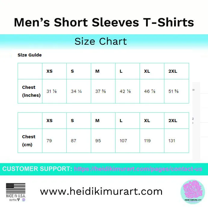 Blue Wavy Men's T-shirt, Abstract Waves Premium Designer Tees For Men-Made in USA/EU