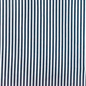 Blue-White Stripe Printed Stretch Cotton Broadcloth Woven Fabric