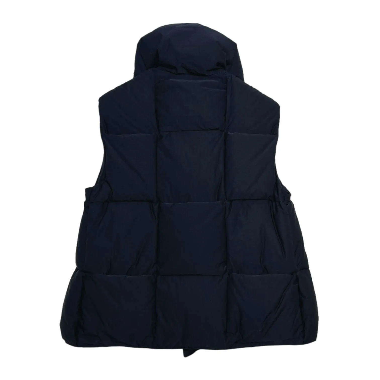 Bottega Veneta Oversized Intrecciato Quilted Padded Down Vest Midnight Navy Pre-Owned