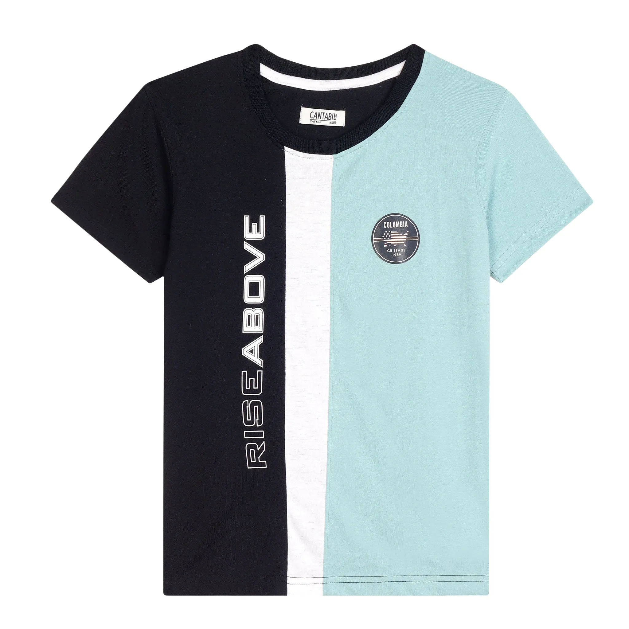 Boys Casual Light teal Half Sleeve  T-Shirt