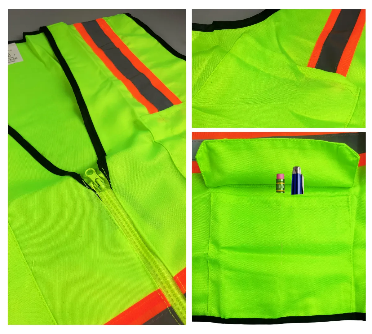 Bright Neon Green Safety Vest, Adult Size Large - SF-63718