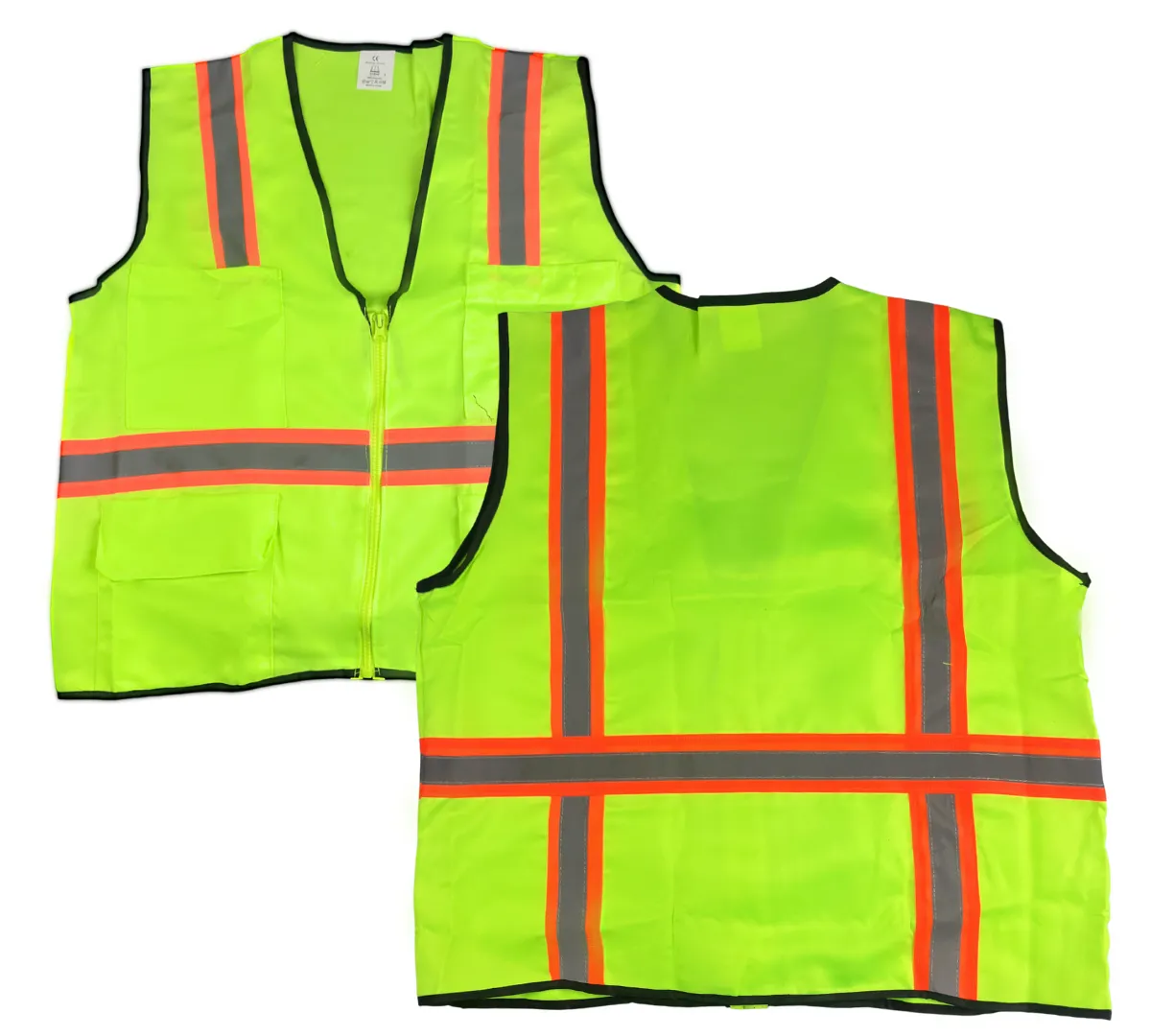 Bright Neon Green Safety Vest, Adult Size Large - SF-63718