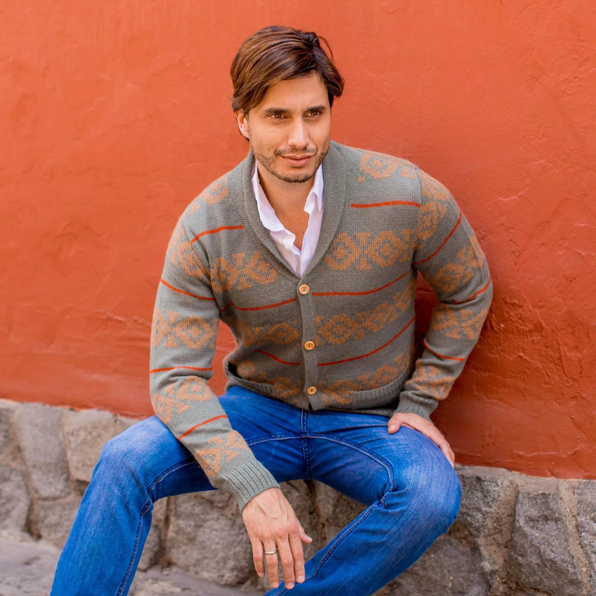 Chakana Traveler Men's Alpaca Cardigan