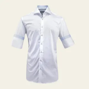 CMS0131 - Cuadra Signature white fashion soft cotton abstract shirt for men