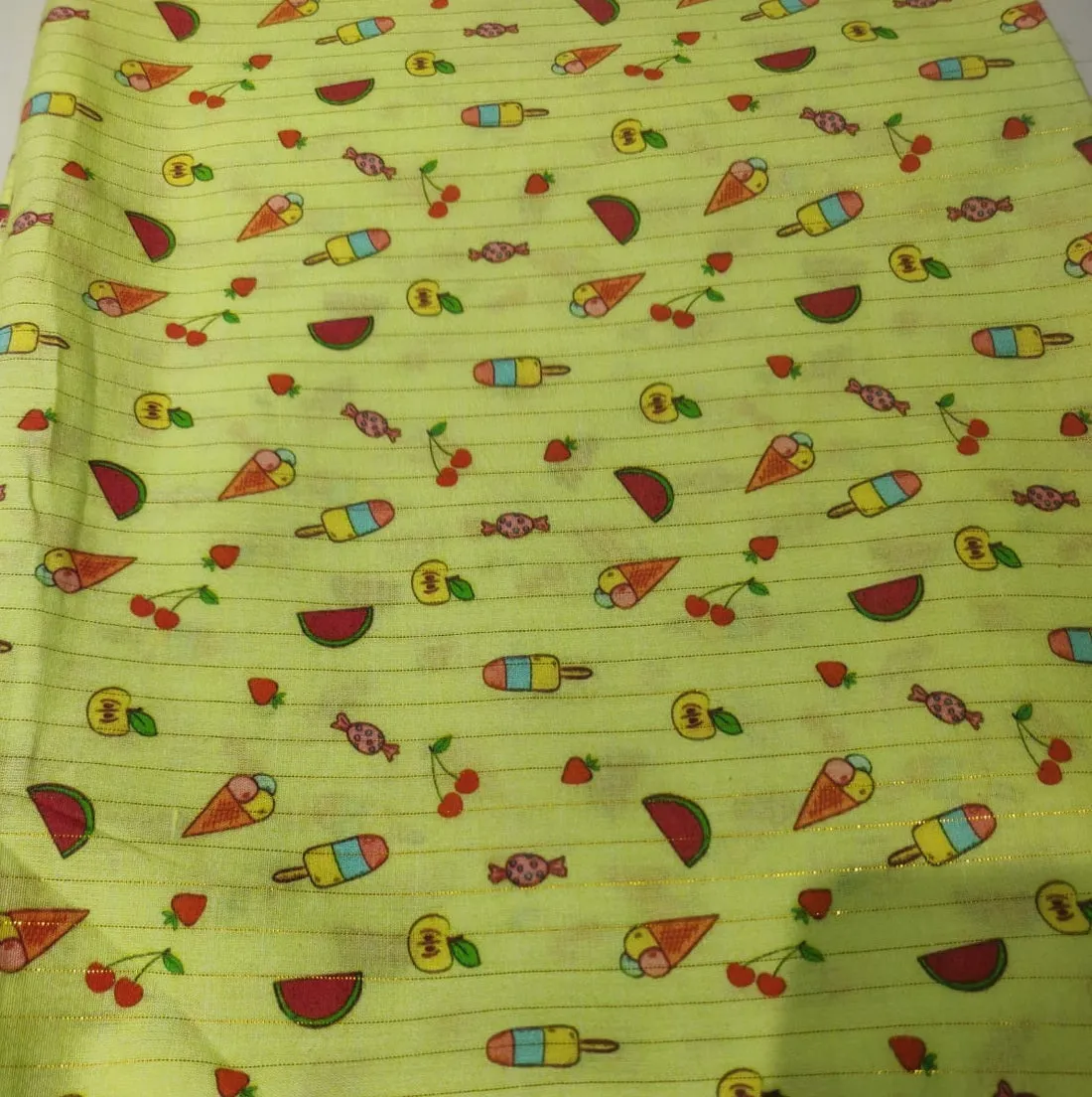 COTTON POPLIN CUTE ICE CREAM & LOLLIES PRINT 58" wide