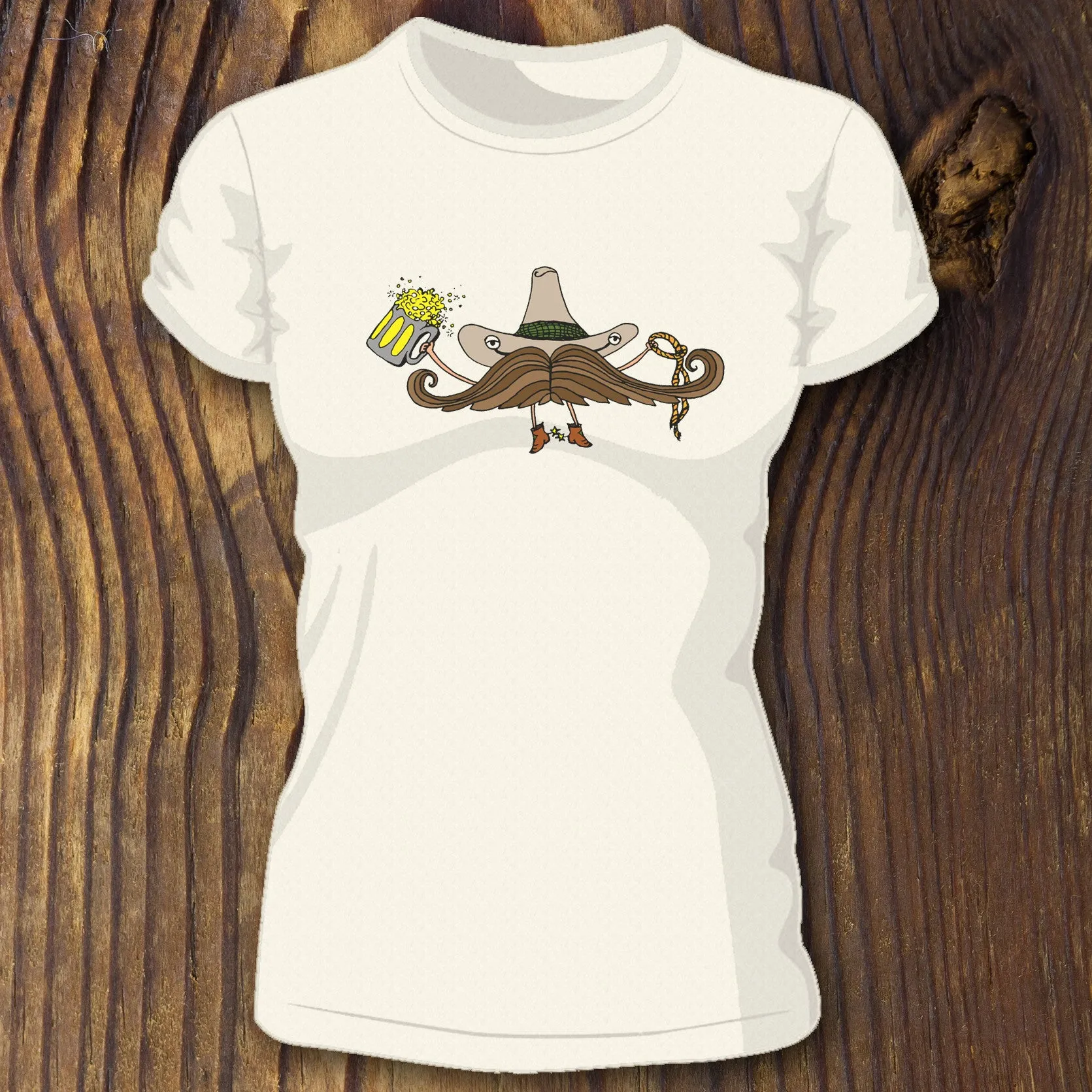 Cowboy Mustache women's tee