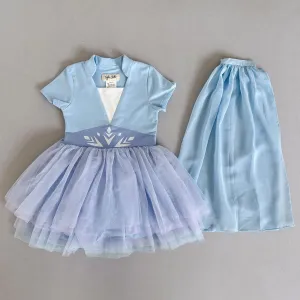 Crystal Blue Dress with Cape