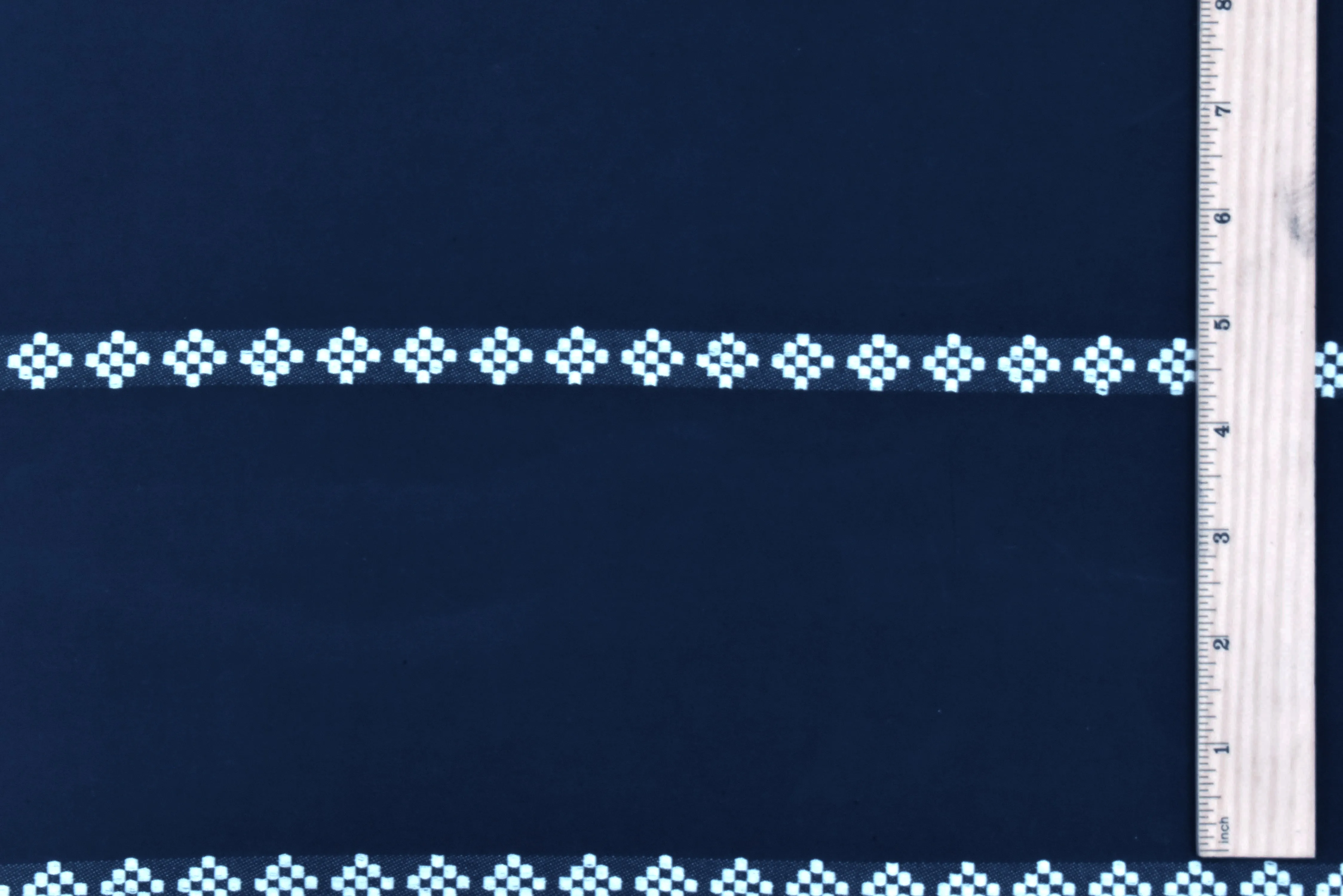 Deep Navy-White Famous Designer Damask Stripe Woven Fabric