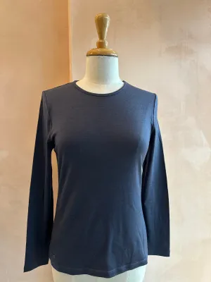 Ebony - Merino (210) LS Crew Top Indi Blue