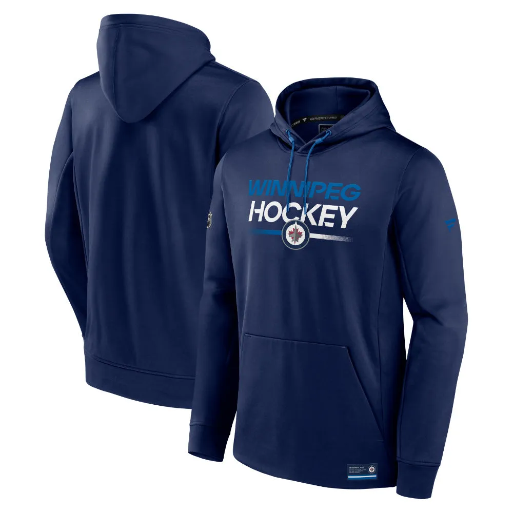 FANATICS WINNIPEG JETS AUTHENTIC PRO ADULT NAVY PULLOVER HOODIE