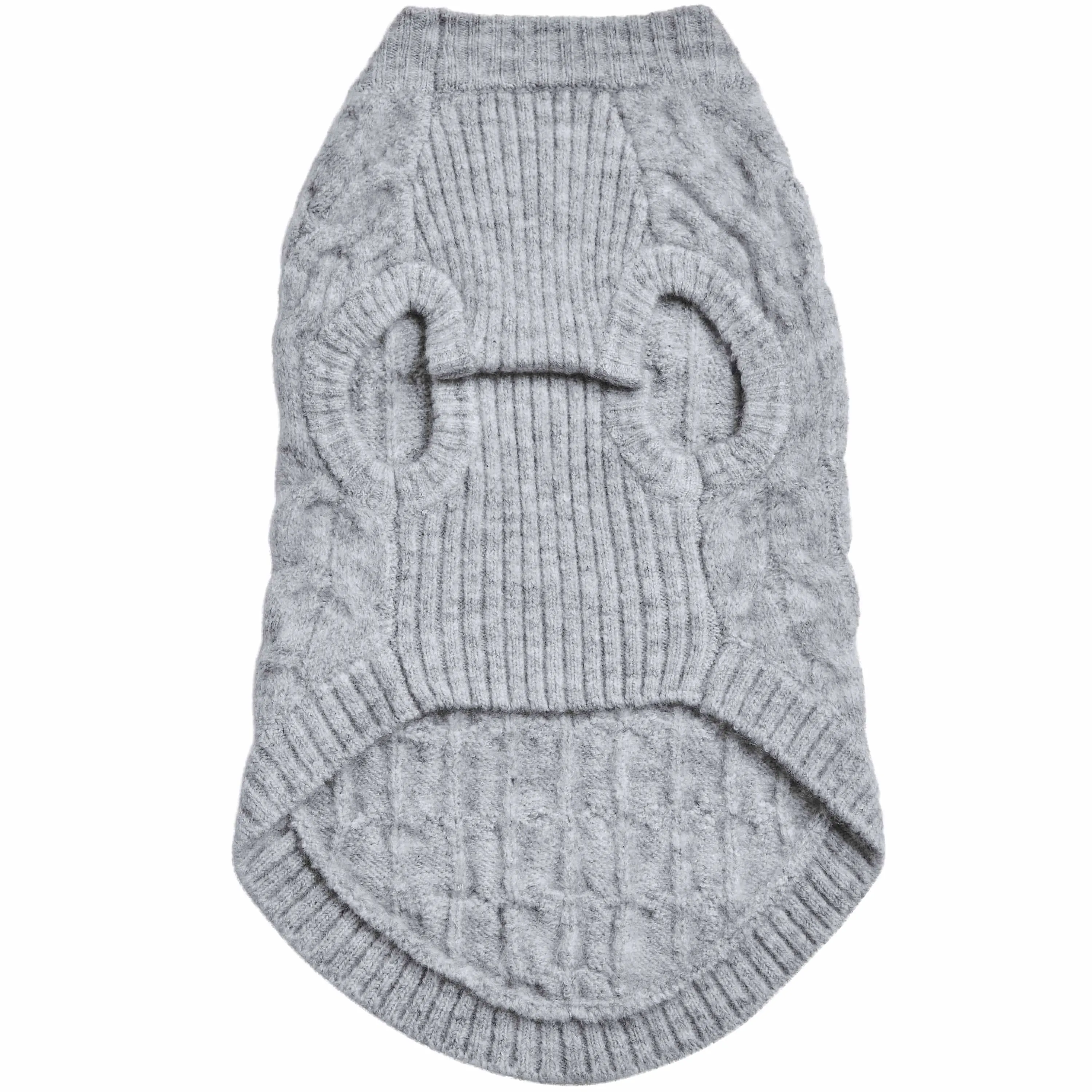 Fuzzy Textured Knit Dog Sweater, Crew-neck