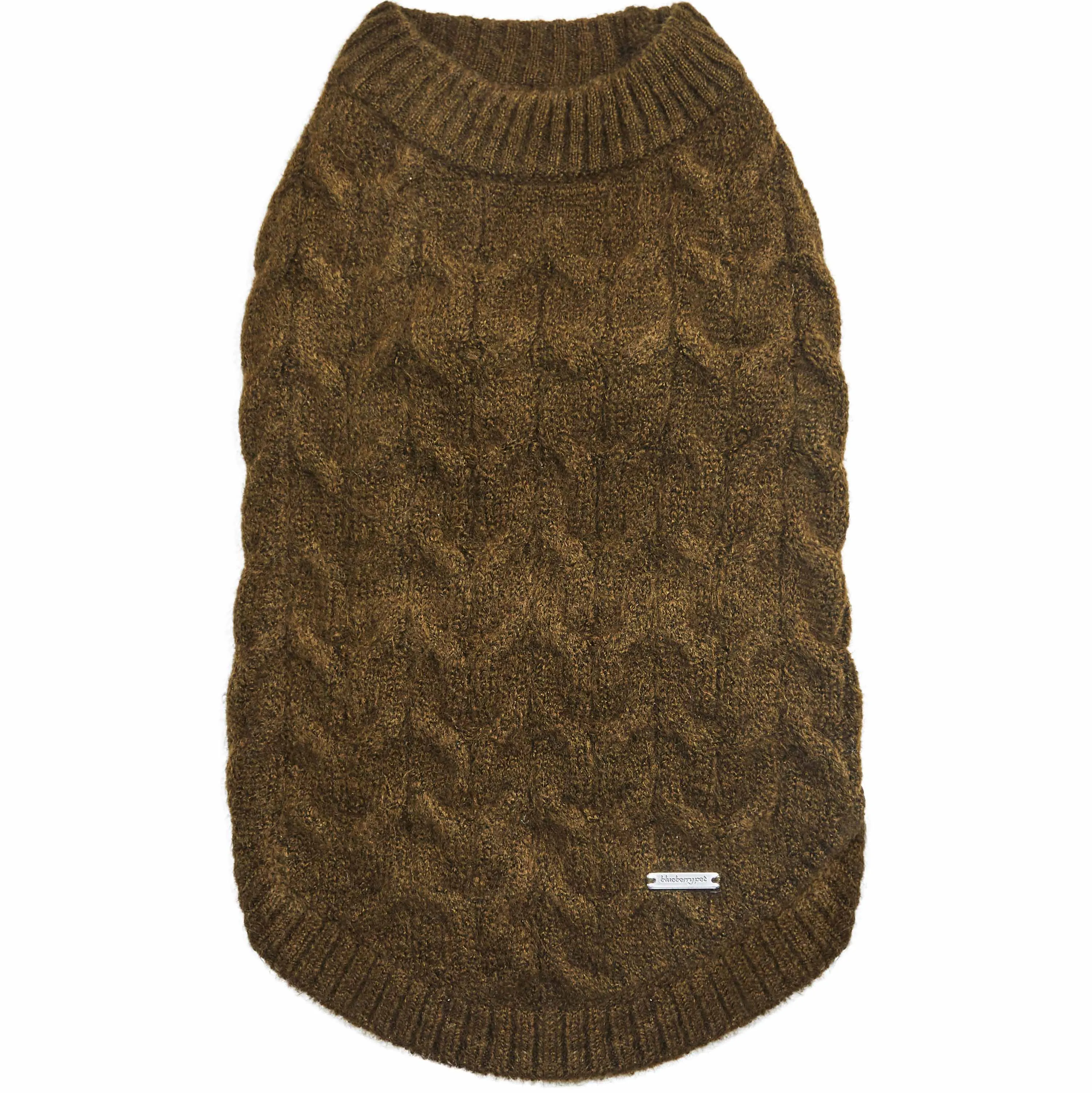 Fuzzy Textured Knit Dog Sweater, Crew-neck