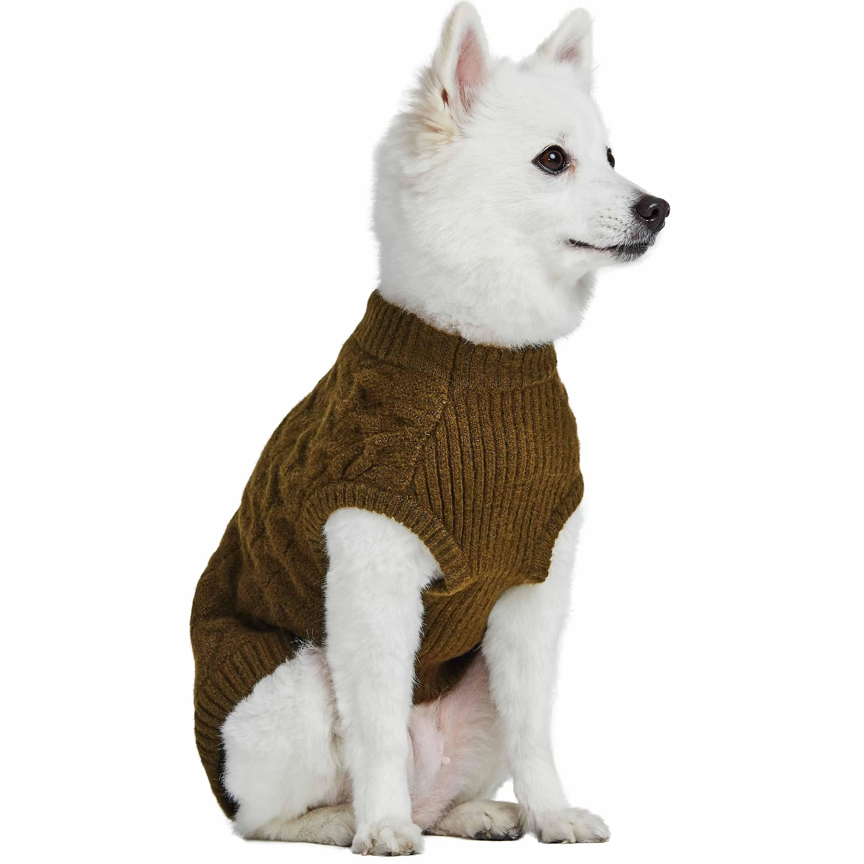 Fuzzy Textured Knit Dog Sweater, Crew-neck