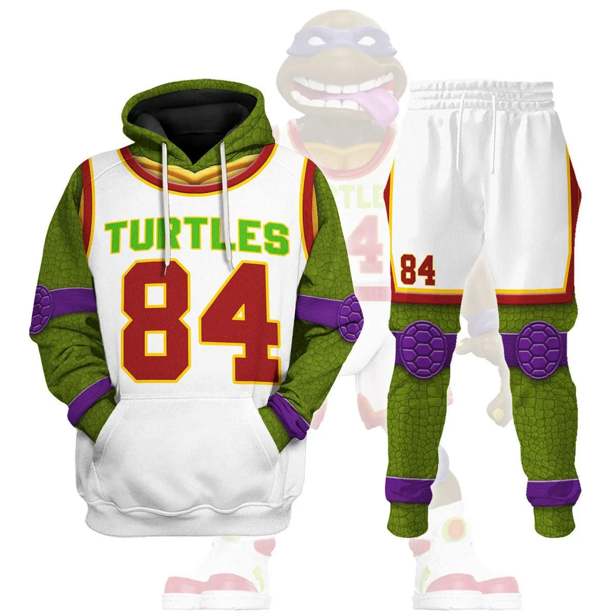 Gearhomie Customizable Name & Number TMNT Costume Hoodies, Sweatshirts, T-Shirts, and Sweatpants by Gearhomie