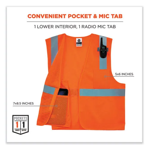 Glowear 8210hl-s Single Size Class 2 Economy Mesh Vest, Polyester, 4x-large, Orange, Ships In 1-3 Business Days