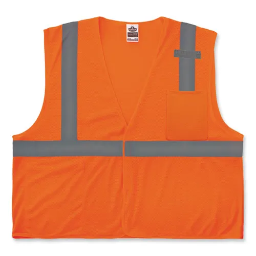 Glowear 8210hl-s Single Size Class 2 Economy Mesh Vest, Polyester, 4x-large, Orange, Ships In 1-3 Business Days