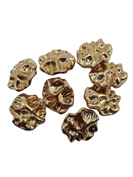 Gold Nugget Metal Shank Button (Pack of 8 Buttons)