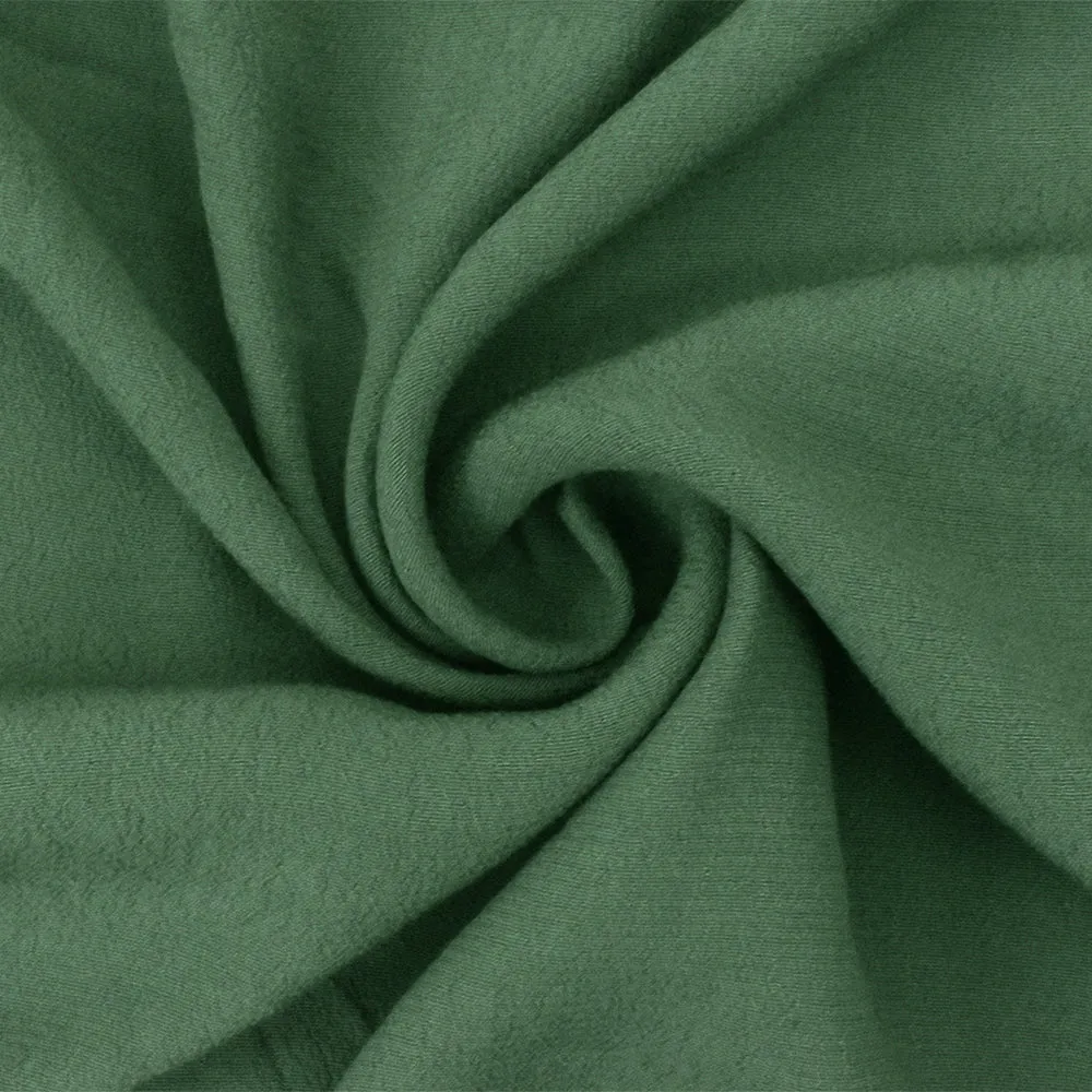 Green Famous Designer Viscose Pebble Crepe Faille Woven Fabric