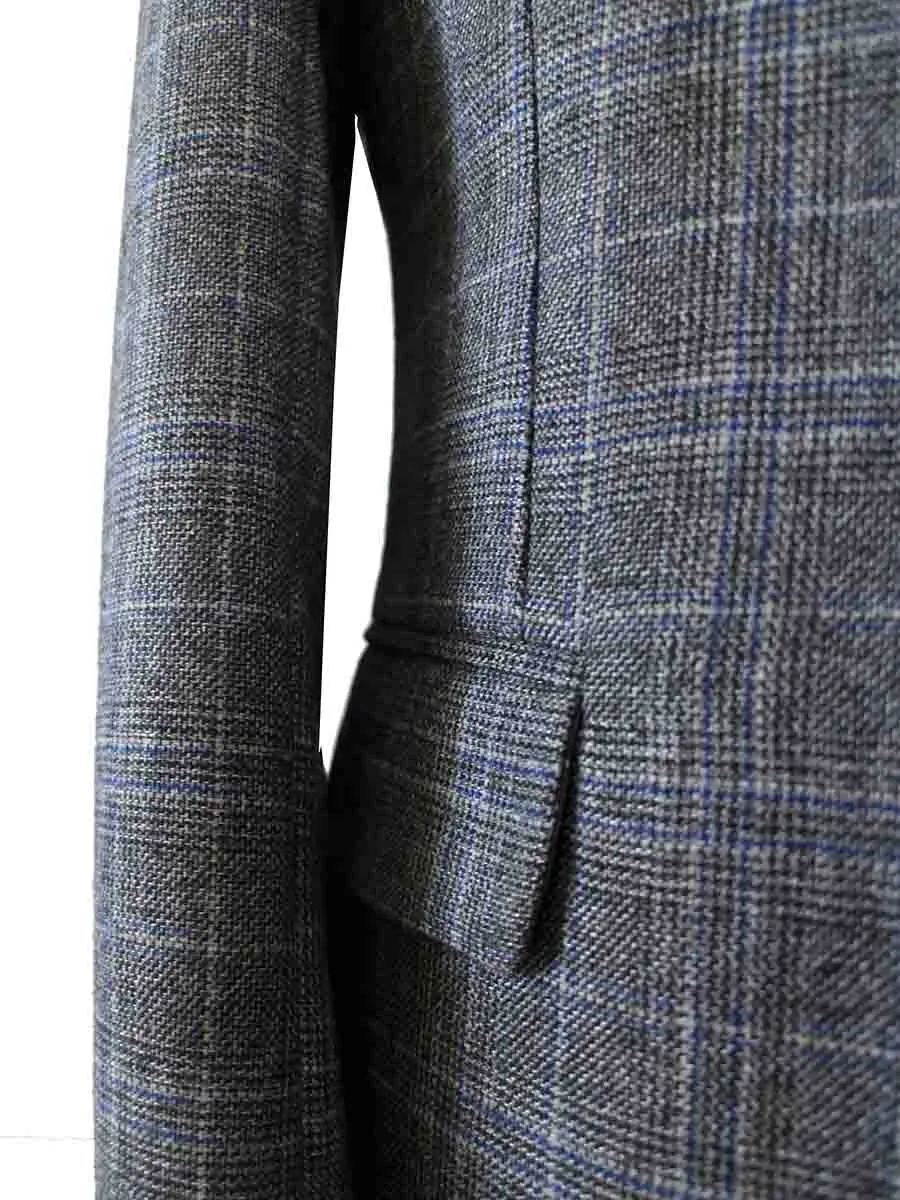 GREY PRINCE OF WALES OVERCHECK TWEED 3 PIECE SUIT