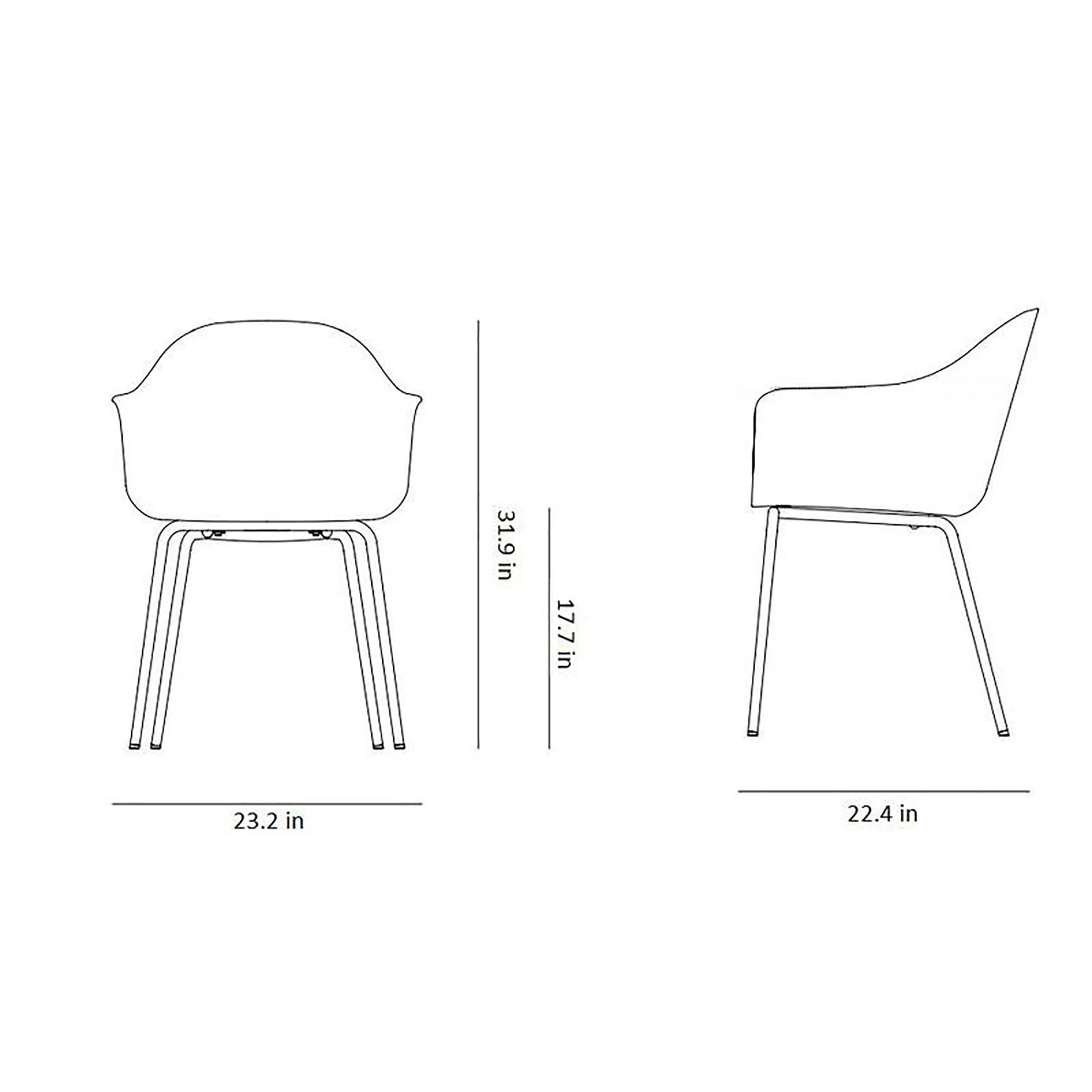 Harbour Upholstered Chair - Steel Base