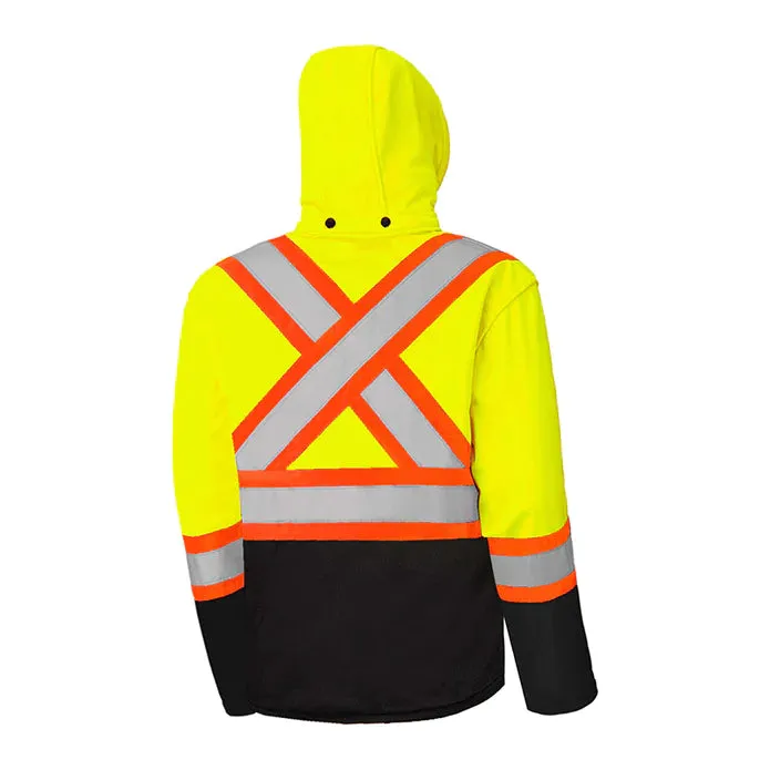 Hi-Vis Soft Shell Jacket w/Detachable Hood by Ground Force - Style TJ2