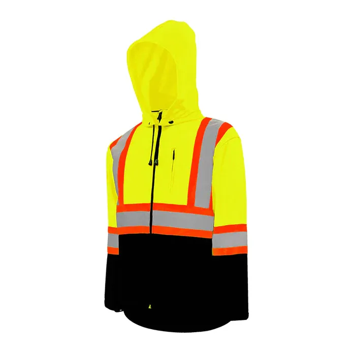 Hi-Vis Soft Shell Jacket w/Detachable Hood by Ground Force - Style TJ2