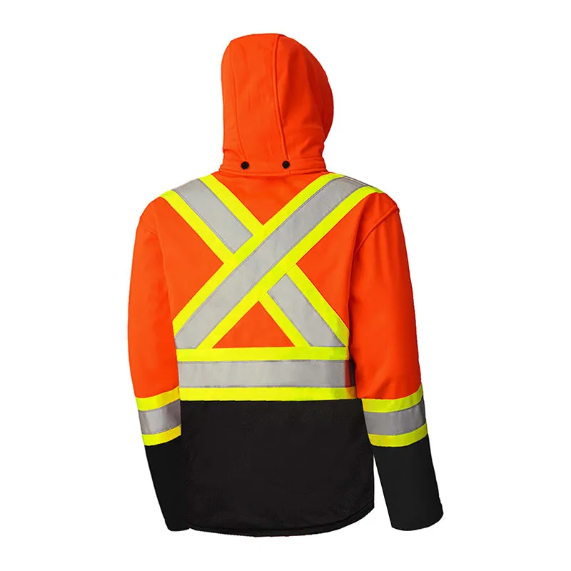 Hi-Vis Soft Shell Jacket w/Detachable Hood by Ground Force - Style TJ2