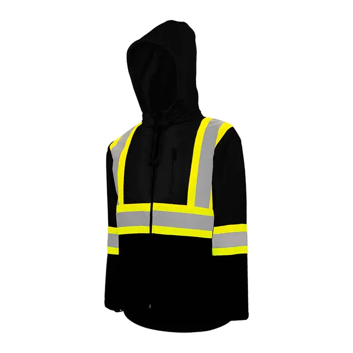 Hi-Vis Soft Shell Jacket w/Detachable Hood by Ground Force - Style TJ2