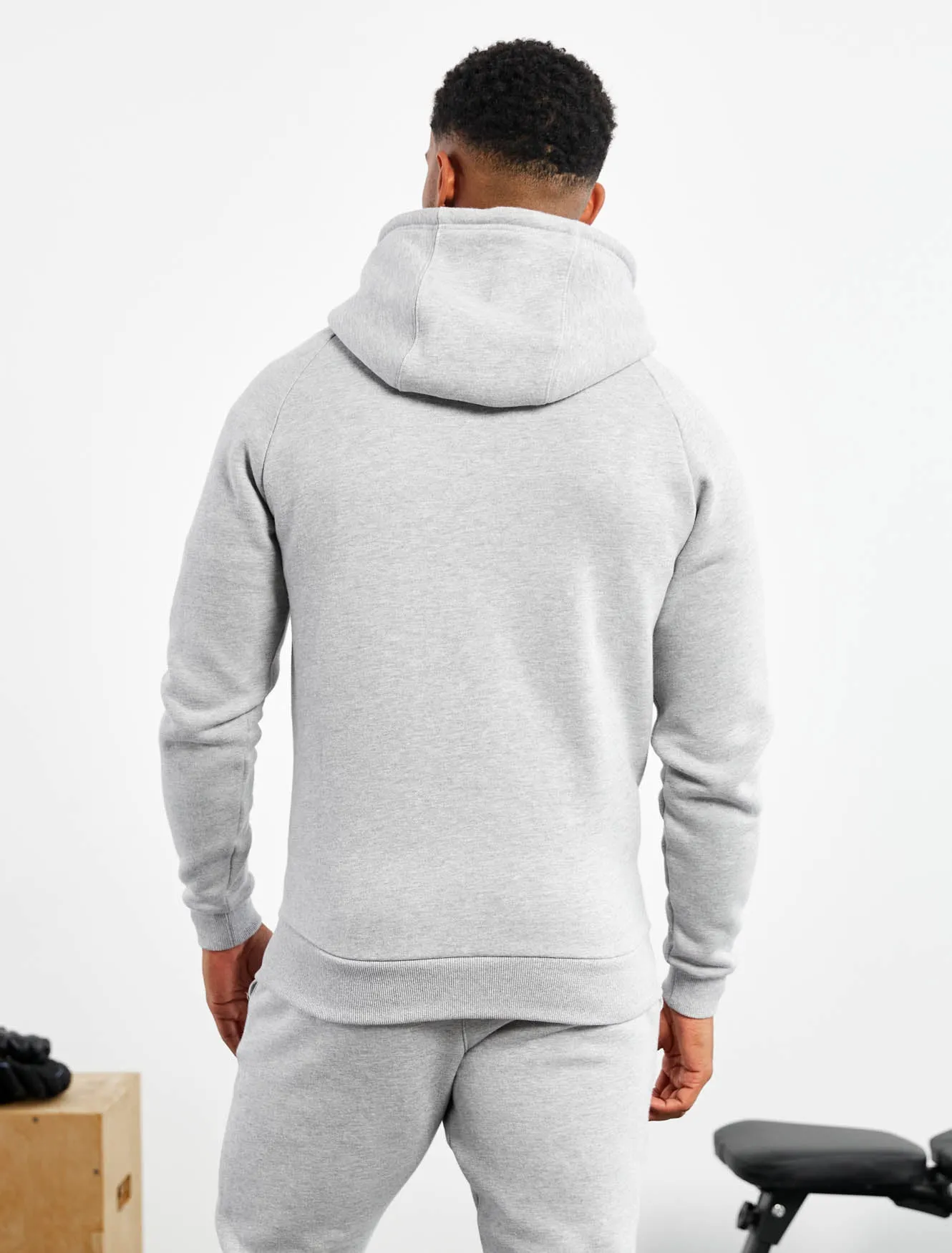 Icon Tapered Hoodie - Heather Grey