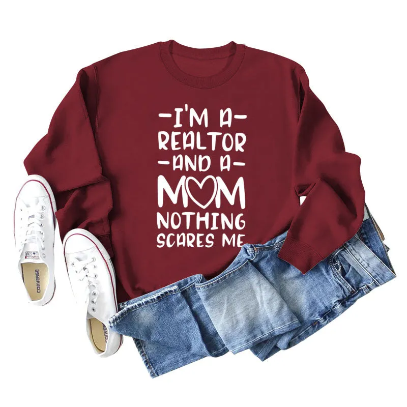 I'm A Real Estate Agent Letter Loose Long Sleeve Women's Sweater