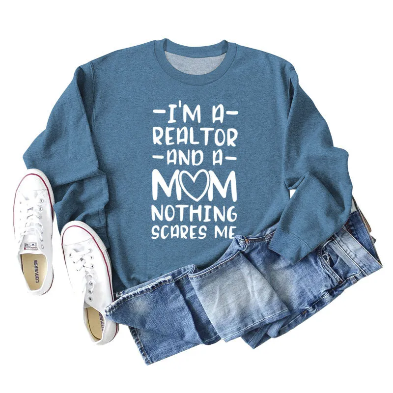 I'm A Real Estate Agent Letter Loose Long Sleeve Women's Sweater