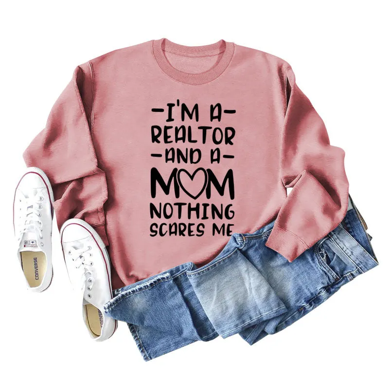 I'm A Real Estate Agent Letter Loose Long Sleeve Women's Sweater