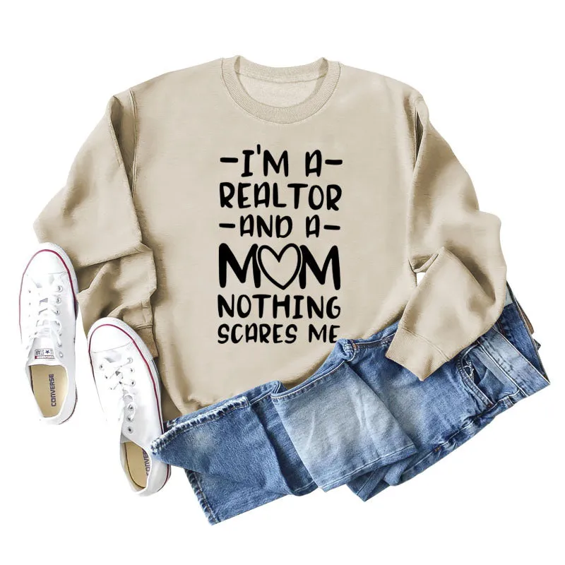 I'm A Real Estate Agent Letter Loose Long Sleeve Women's Sweater