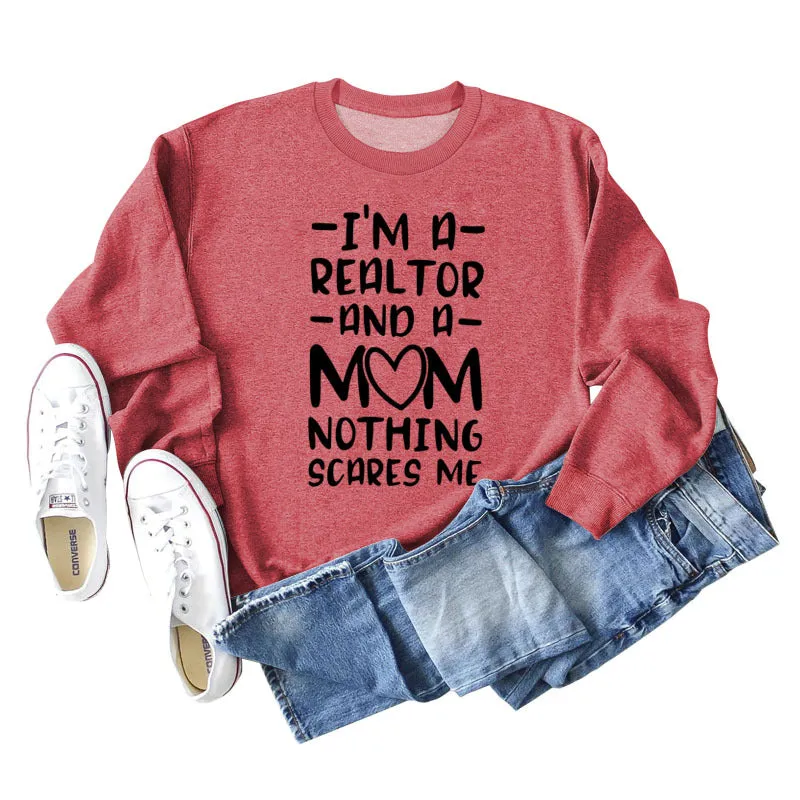 I'm A Real Estate Agent Letter Loose Long Sleeve Women's Sweater