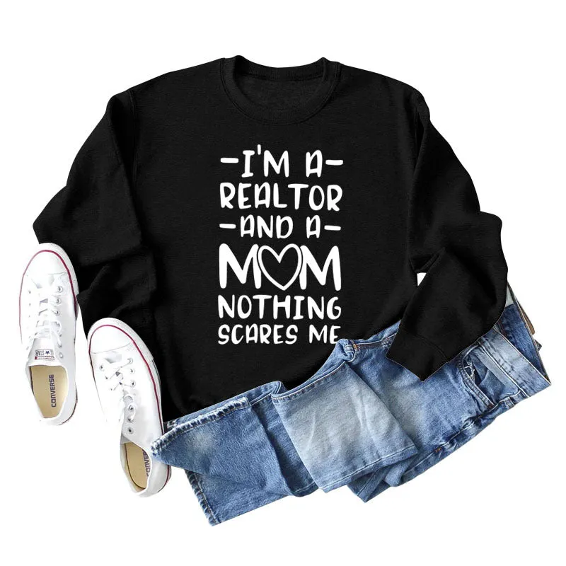 I'm A Real Estate Agent Letter Loose Long Sleeve Women's Sweater