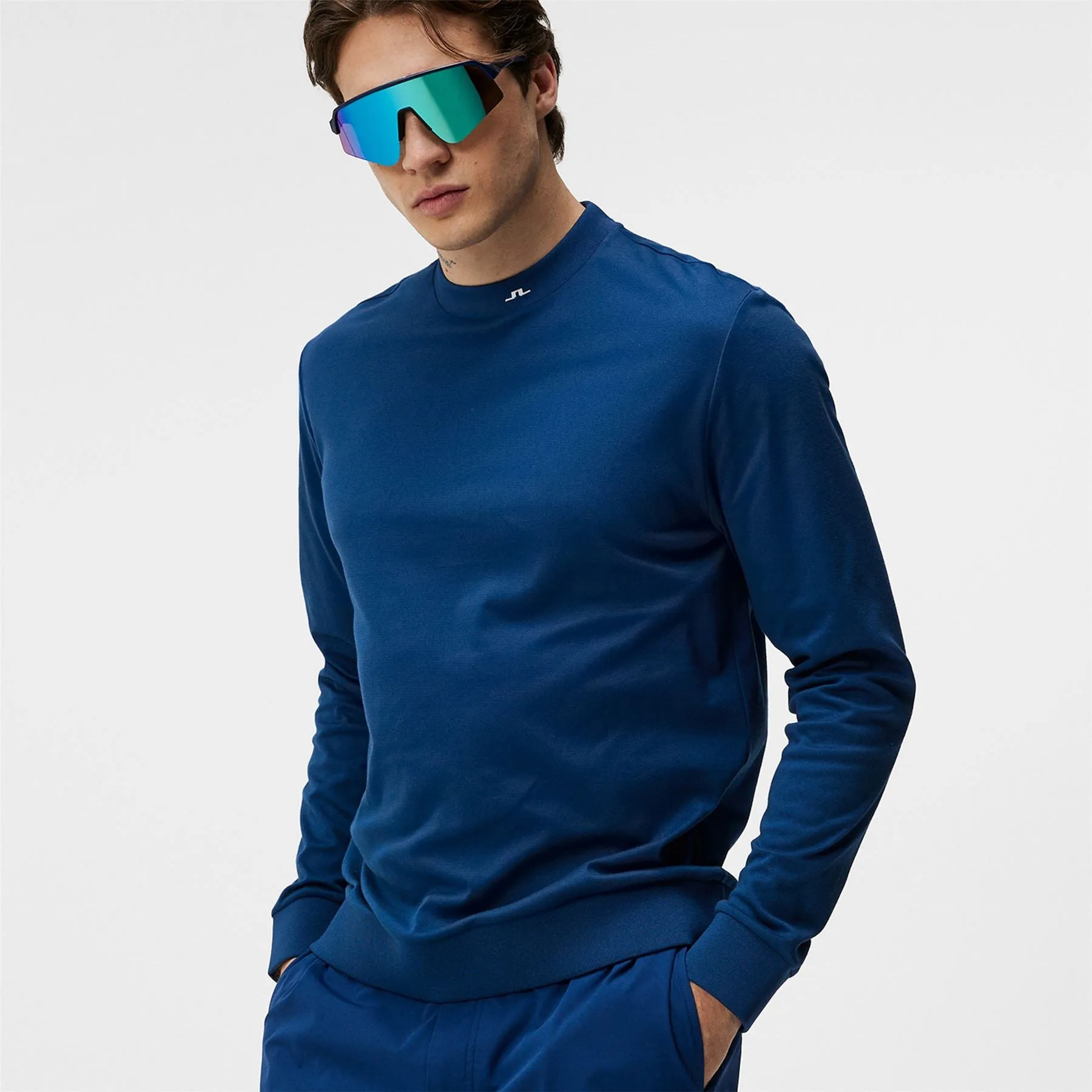 Jones Soft Cotton Crew Neck Sweater Estate Blue - SU24