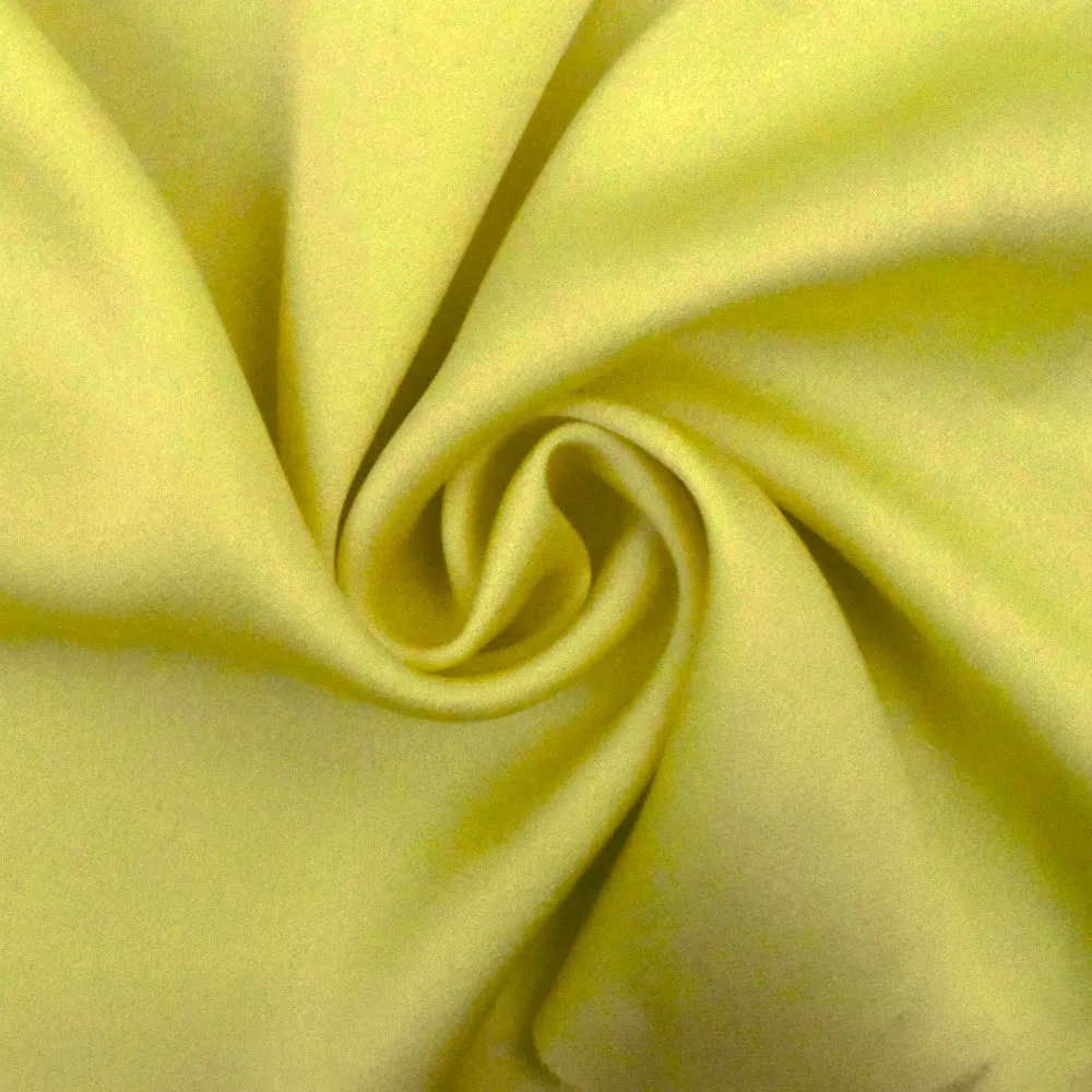 Lemon Yellow Triacetate Blend Solid Crepe Momie Woven Fabric