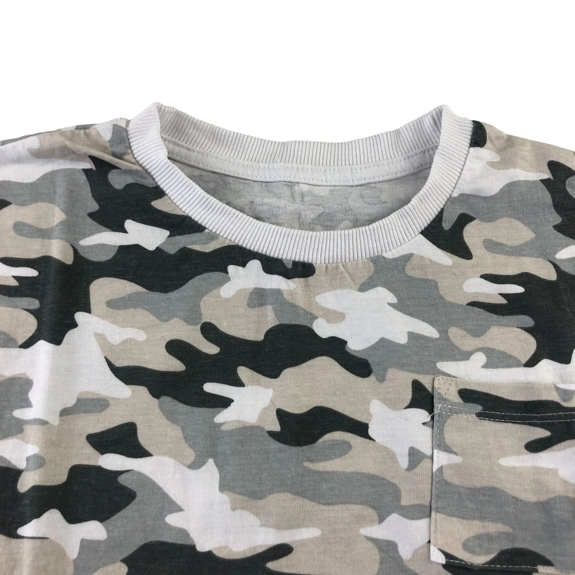 Matalan t-shirt 4-5 years grey tone camouflage short sleeve cotton