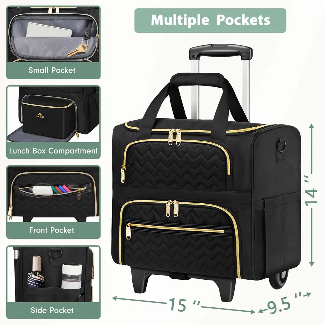 MATEIN Rolling Work Bag with Lunch Box