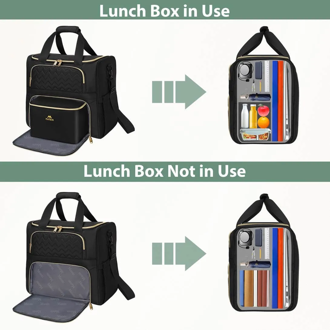 MATEIN Rolling Work Bag with Lunch Box